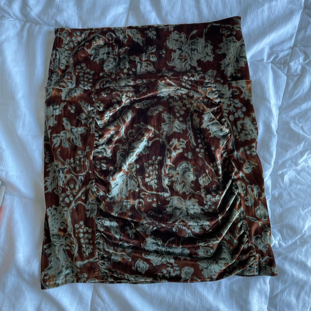 Free People Velvet Foliage Miniskirt